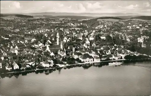 Überlingen Luftbild Flugzeugaufnahme Ortszentrum & Bodensee 1957