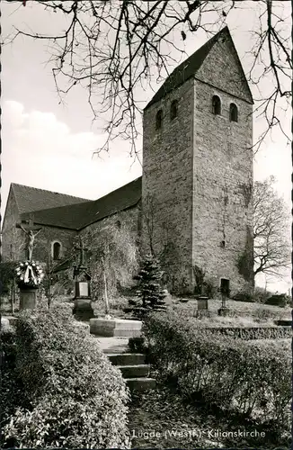 Lügde (Westfalen) Kilianskirche Kirche Strassen Außenansicht 1963