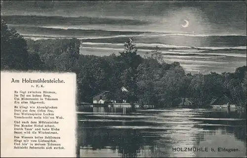 Ansichtskarte Eldagsen-Springe Holzmühle bei Mondschein 1932