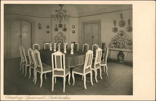 Ansichtskarte Dornburg-Dornburg-Camburg Rokokoschloß - Speisesaal 1928