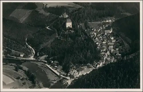 Ansichtskarte Ziegenrück/Saale Luftbild Stadt Burg 1931
