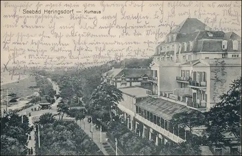 Ansichtskarte Heringsdorf Usedom Kurhaus - Strandpromenade 1911