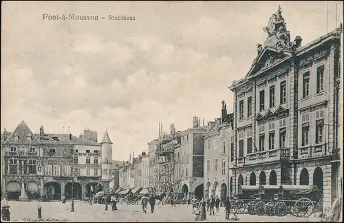 Moselbrück Pont-à-Mousson Marktplatz, Kutschen Haus im bau 1912