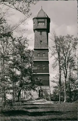 Ansichtskarte Donnstetten Partie am Römerstein 1957   gelaufen mit rundem Landpost-Stempel "Donnstetten über Urach"