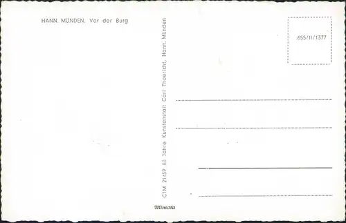 Hannoversch Münden Hann. Münden Partie Vor der Burg Fachwerkhäuser 1960