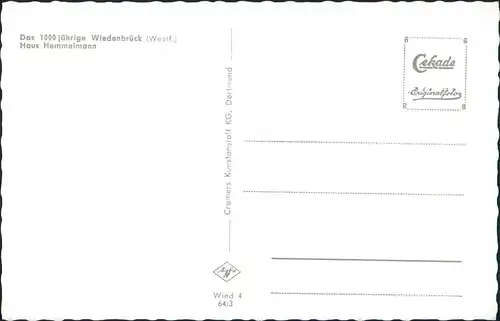 Wiedenbrück Das 1000 jährige Wiedenbrück (Westf.) Haus Hemmelmann 1964