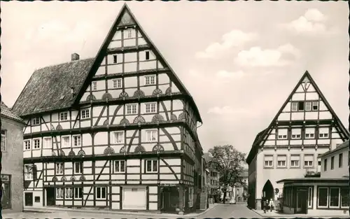 Ansichtskarte Soest Freiligrathhaus Fachwerkhaus Strassen Ansicht 1960
