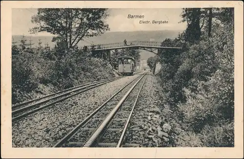 Ansichtskarte Barmen-Wuppertal Electr. Bergbahn 1911