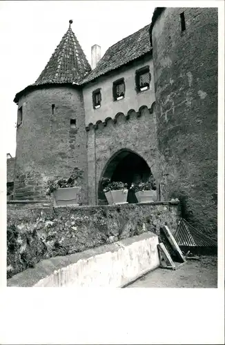 Ansichtskarte Prichsenstadt Stadttor Foto-Ansicht Echtfoto-AK 1955