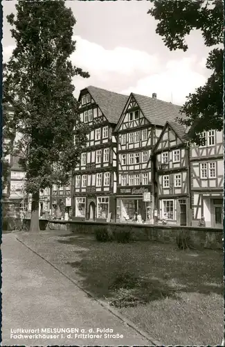 Ansichtskarte Melsungen Fachwerkhäuser Fritzlarer Strasse, Geschäfte 1960