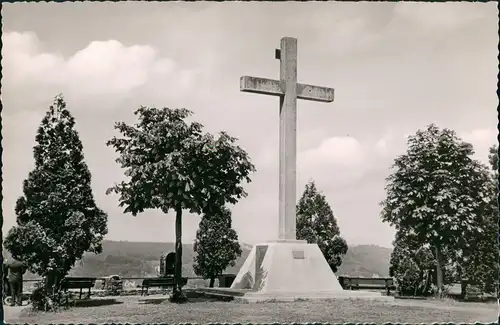 Ansichtskarte Rheinbreitbach Partie am Ehrenmal Kreuz Denkmal 1955