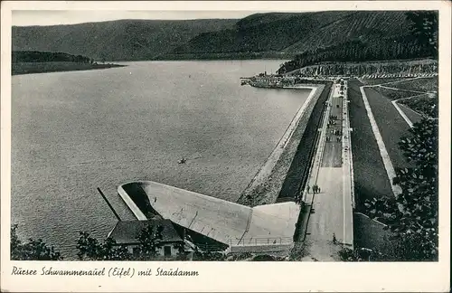 Ansichtskarte Rurberg-Simmerath Rursee Schwammenauel Eifel mit Staudamm 1955