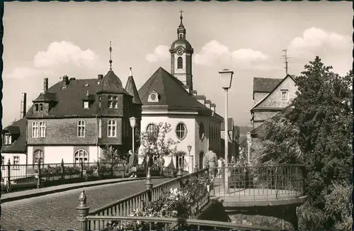 Wetzlar Strassen Partie mit Hospitalkirche - Alte Lahnbrücke 1960