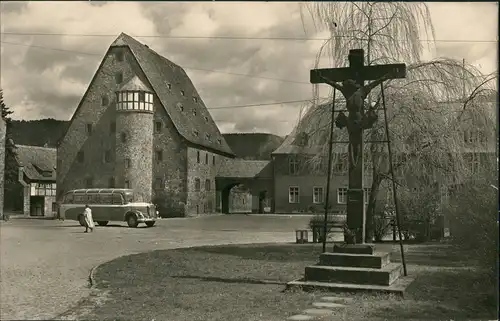 Wetzlar Jesu-Kreuz Denkmal, alter Reisebus, Stadt Teilansicht 1950
