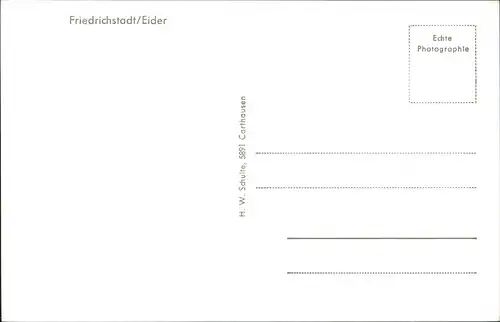 Friedrichstadt (Eider) Auto Parkplatz VW Käfer, Geschäft Elektro Kosak 1955