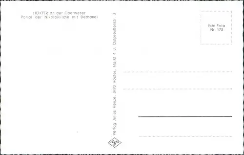 Ansichtskarte Höxter (Weser) Portal der Nikolaikirche und Dechanei 1960