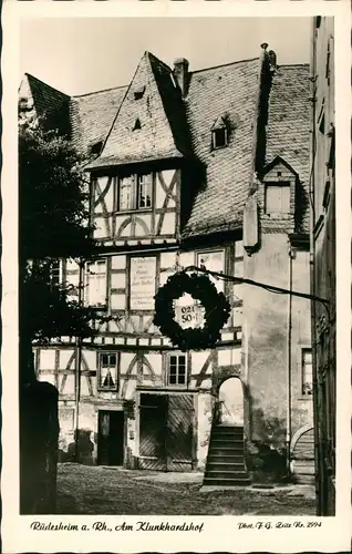 Ansichtskarte Rüdesheim (Rhein) Wohnhaus Fachwerkbau Am Klunkhardshof 1955