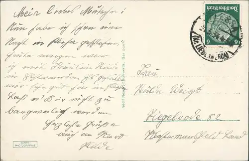 Ansichtskarte Biehla-Elsterwerda Wikow Gasthaus - Winterberg 1934