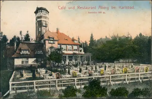 Postcard Karlsbad Karlovy Vary Restaurant Aberg 1911