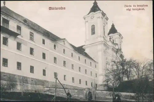 Postcard Lipova Máriaradna Zárda és templom régi tornyával. 1913