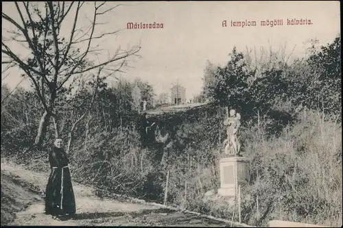 Postcard Lipova Máriaradna A templom mögötti kálvária. 1913