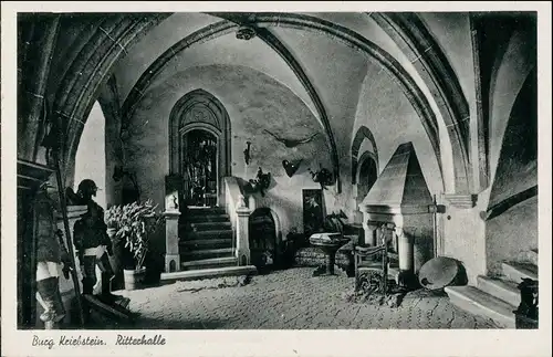 Ansichtskarte Kriebstein Burg Kriebstein - Rittersaal 1940