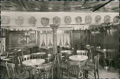 Monschau/Eifel Montjoie Kur-Café Konditorei Innenansicht (Inh. W.A. Breuer) 1955