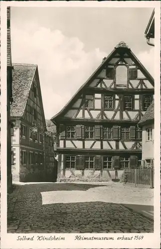 Ansichtskarte Bad Windsheim Strassen Partie am Heimatmuseum 1950