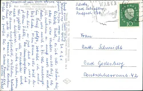 Ansichtskarte Bad Salzuflen MBK TAGUNGSHAUS Herman-Löns-Straße 1961