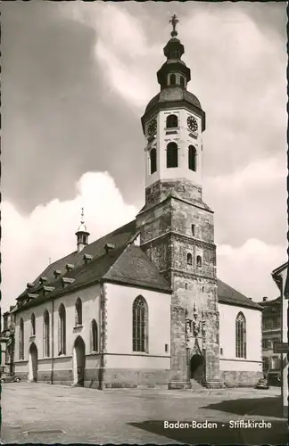 Ansichtskarte Baden-Baden Partie a.d. Kirche Stiftskirche 1960