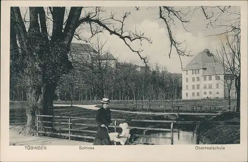 Ansichtskarte Tübingen Schloss und Oberrealschule 1911