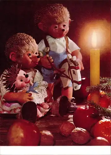 Ansichtskarte  Mecki Diehl-Film: Weihnachten Geschenke Stockpferd 1975