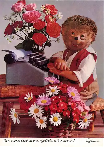 Mecki (Diehl-Film): Glückwunsche Blumensträuße Schreibmaschine 1970