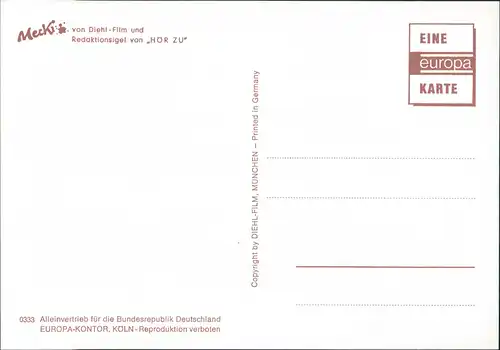 Ansichtskarte  Mecki (Diehl-Film): Namenstag, Trachten Alpen Lederhose 1970