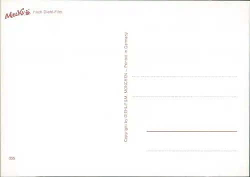 Ansichtskarte  Mecki Diehl-Film mit Comicfigur auf Ski 1975