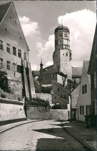 Ansichtskarte Dillingen a. d. Donau Straßenpartie am Schloß 1961