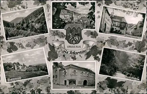 Ansichtskarte Sankt Martin (Pfalz) MB: Weinlaub - Straßen, Ansichten 1959