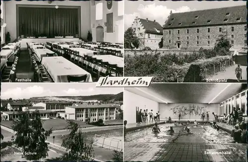 Ansichtskarte Hardheim 4 Bild: Festahlle, Schloßplatz 1962