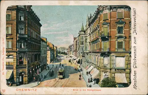 Ansichtskarte Chemnitz Königstraße 1906