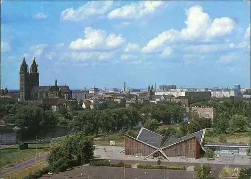 Ansichtskarte Magdeburg Teilansicht mit Dom 1984