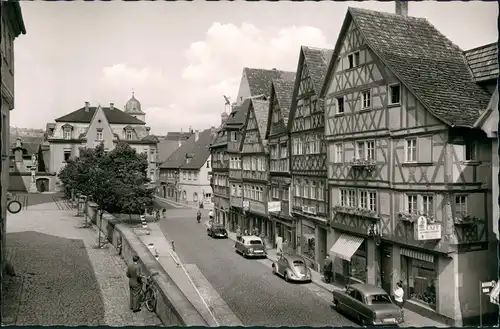 Ansichtskarte Ochsenfurt Haupstraße VW Käfer 1963