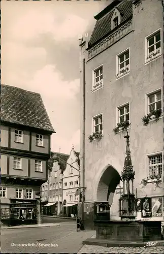 Ansichtskarte Donauwörth Straßenpartie - Geschäfte 1961