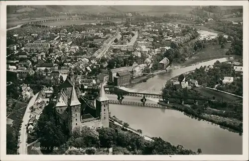 Ansichtskarte Rochlitz Luftbild 1934