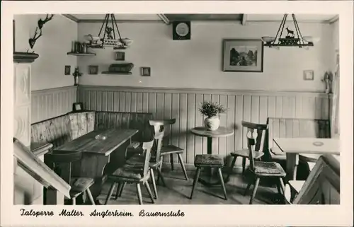 Ansichtskarte Malter-Dippoldiswalde Talsperre Anglerheim Bauernstube 1953