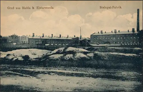 Ansichtskarte Biehla-Elsterwerda Wikow Steingut-Fabrik 1922