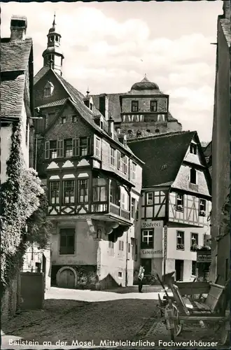 Beilstein (Mosel) Mittelalterliche Fachwerkhäuser ua. Bäckerei-Geschäft 1966