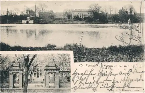 Ansichtskarte Groß Behnitz-Nauen 2 Bild Schloß, Fabrik 1904
