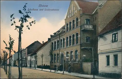 Ansichtskarte Rhinow Lindenstraße b Rathenow 1915