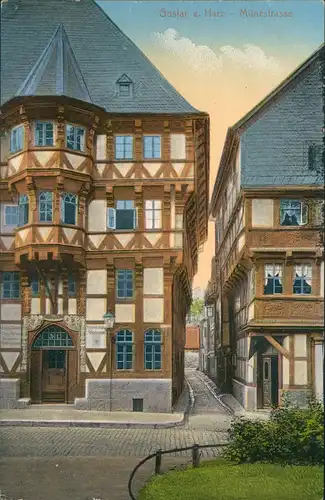 Ansichtskarte Goslar Straßen Partie Häuser Münzstrasse 1910