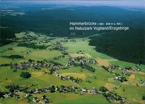 Hammerbrücke-Muldenhammer Luftbild Überflugkarte Naturpark 1990